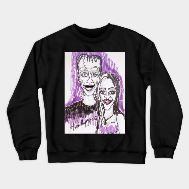 The Munsters Herman Munster and Lily Crewneck Sweatshirt by TheArtQueenOfMichigan 